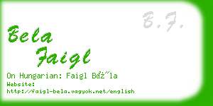 bela faigl business card